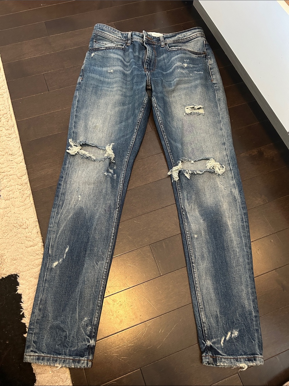 Zara Men’s Skinny Distressed Y2K Jeans